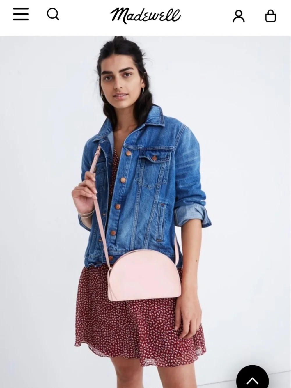 Madewell Simple Half-Moon Crossbody Bag in Light Blossom